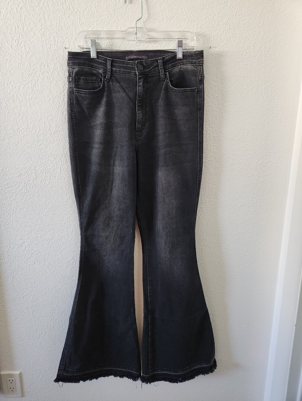 Flying Monkey High Rise Superflare Jeans In Charcoal, Size 31